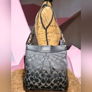 Coach Ashley Signature Hippie Bag In Black & Gray